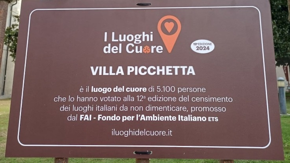 Villa Picchetta, un cartello per ricordare i 5.100 voti come 
