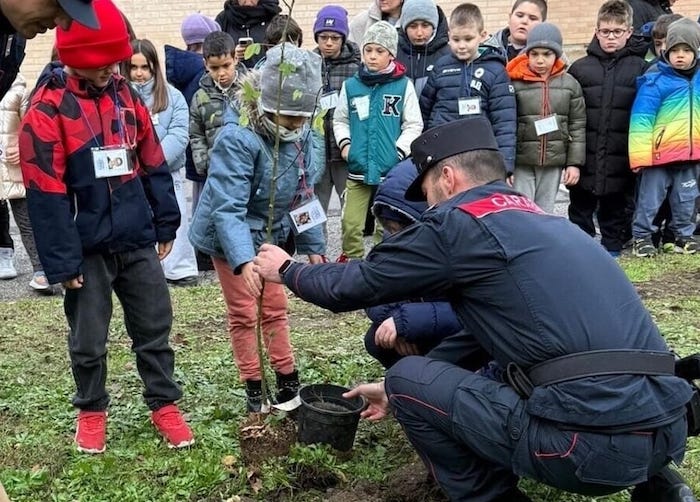 Festa dell'Albero con i carabinieri forestali alla scuola Cantelli