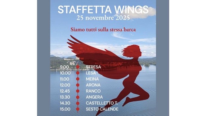 Giornata contro la violenza sulle donne, sul lago Maggiore torna la staffetta Wings