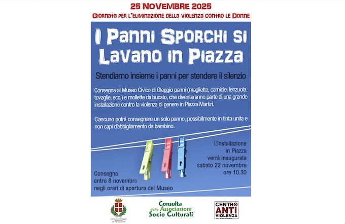 Oleggio, "I panni sporchi si lavano in piazza”: iniziativa per il 25 novembre