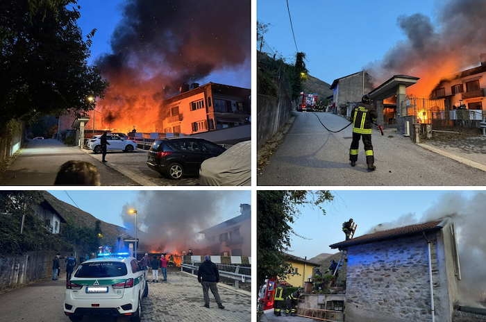Incendio Cannobio: due abitazioni inagibili, in fumo auto, moto e strutture adiacenti